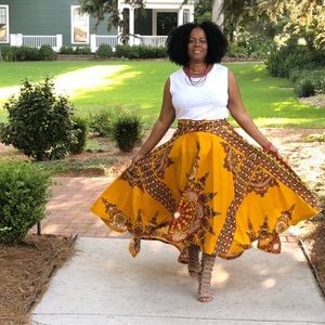 HI-LO SHELF TIE PATTERN SKIRT WAIST SKIRT